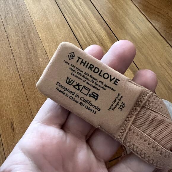 ThirdLove Dark Tan Lace Contour Plunge Bra Size 32F - Picture 6 of 7